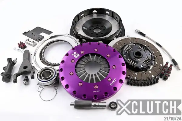 XClutch Clutch Kit Inc Chromoly Flywheel 9 in. Twin Solid Organic Clutch Discs & Pull to Push Conversion Components (XKTY23597-2A)