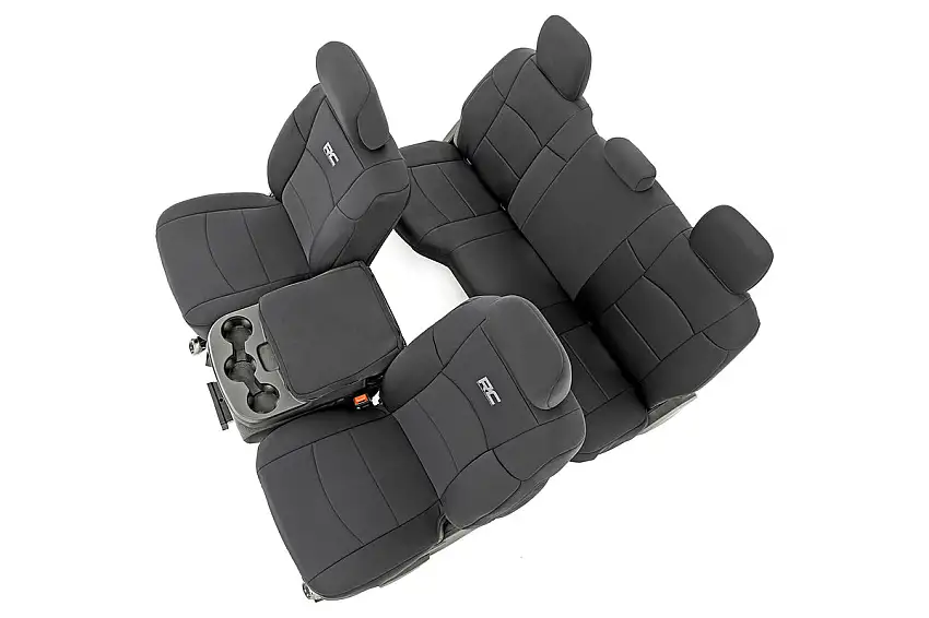 Rough Country Seat Covers - FR & RR - 60 40 Rear Seat - Ram 2500 2WD 4WD (19-23)
